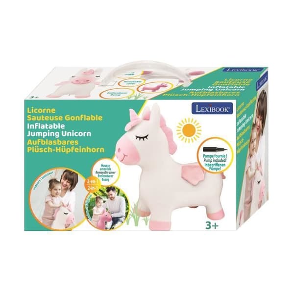 LEXIBOOK Unicorn Uppblåsbar Jumping Plush Toy