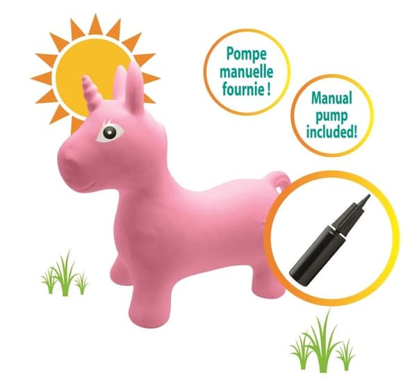 LEXIBOOK Unicorn Uppblåsbar Jumping Plush Toy