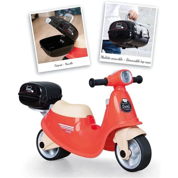 Smoby - Food Express Scooter Carrier - För barn från 18 månader - Tyst hjul - Bagagehållare - Avtagbart fodral