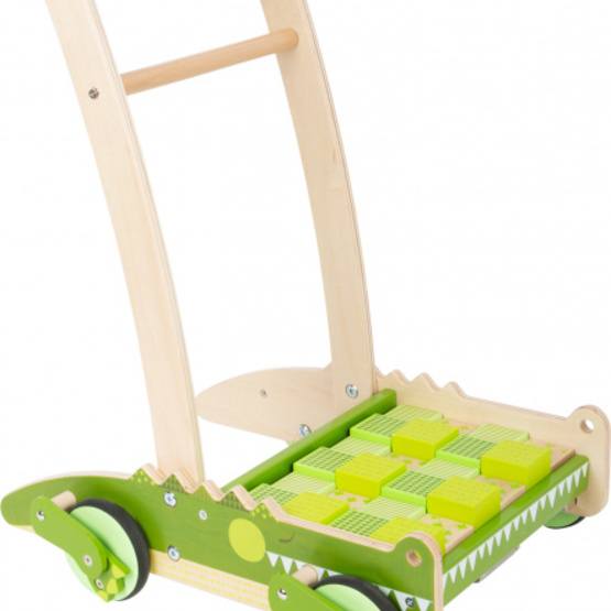 Small Foot - Gåvagn Med Klossar Krokodil