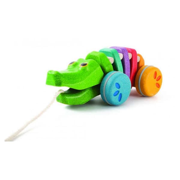 Plan Toys - Rainbow pull-along alligator - BYXA