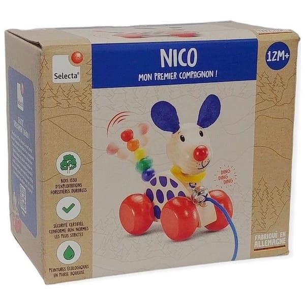 Selecta - Nico massivträ hund att dra - SCHMIDT