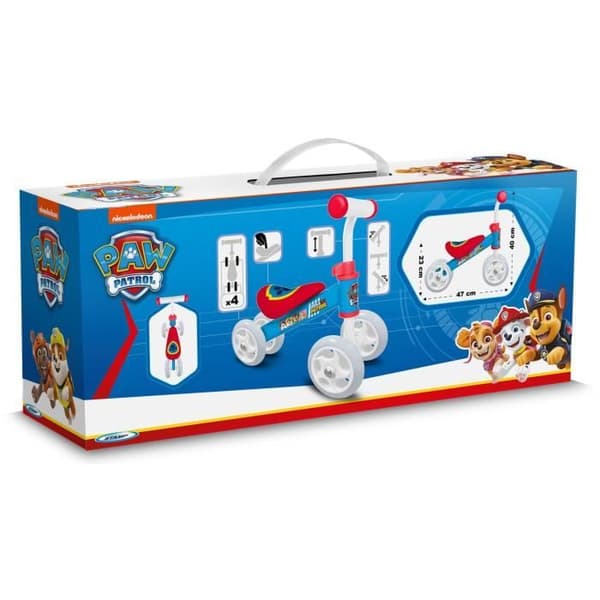 4-hjuls balanscykelhållare - PAW PATROL - PAT PATROUILLE - Min första Baby Walker balanscykel - Blå och Röd