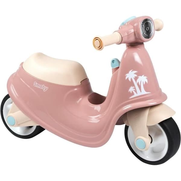 Smoby - Rosa skoterhållare - Leksakslåda - Tysta hjul Från 2 år