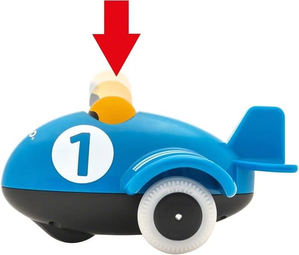 BRIO träleksak - Push &amp; Go plan - Blå - För barn från 12 månader och uppåt