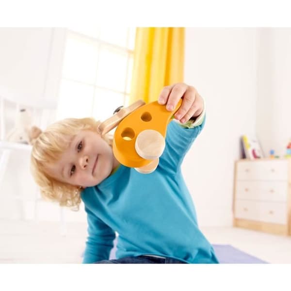 Le Petit Hélicoptère dragleksak - Hape - Trä - Orange - Blandat - 3 år