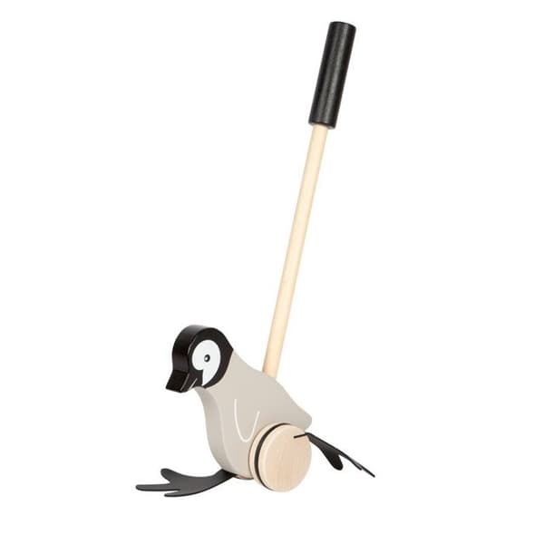"Pinguin att skjuta - Small foot company - LEGLER - FSC-trä - 18 månader - Grå"