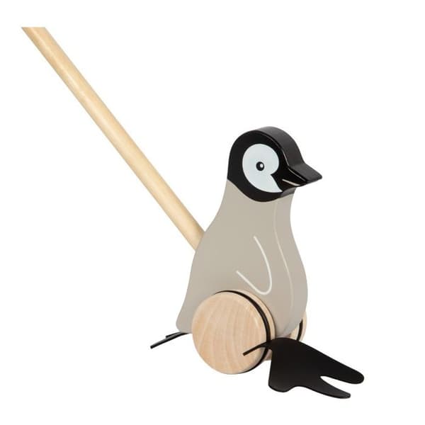 "Pinguin att skjuta - Small foot company - LEGLER - FSC-trä - 18 månader - Grå"