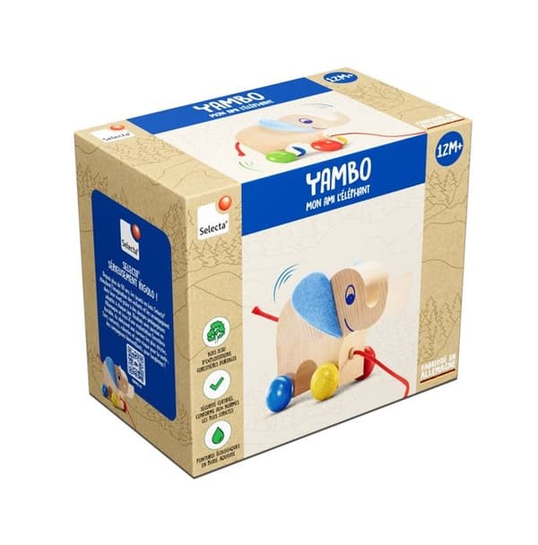 Dragleksak - Selecta - Yambo - Element i trä - Beige - För spädbarn från 12 månader
