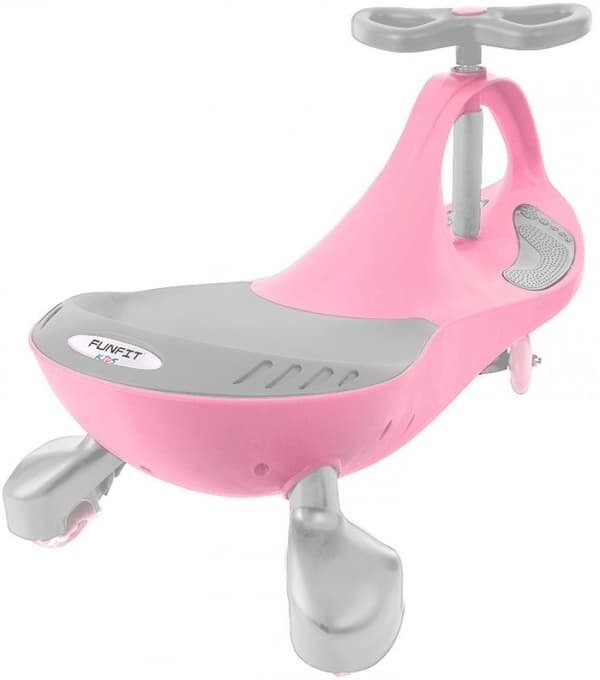LED-lys Wobble Bil til Børn & Voksne - Sikker, Driftbar, 360° Styring, Pink