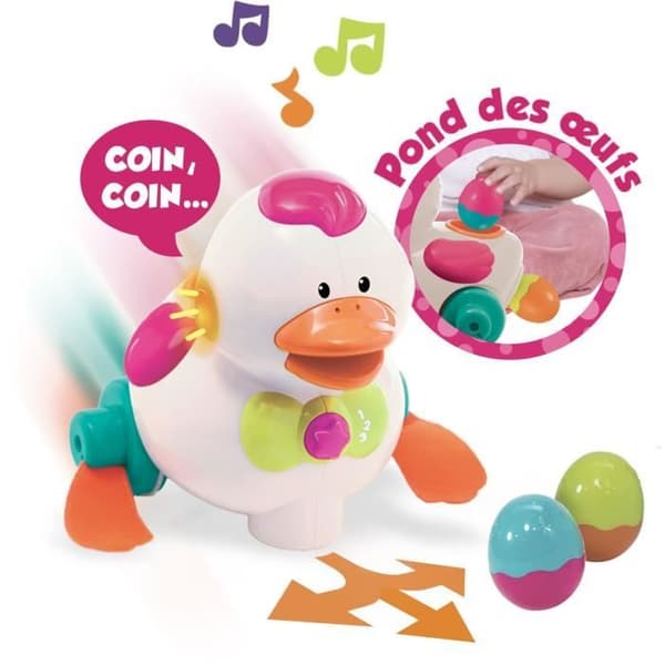 AUBY MON P'TIT DUCK EN BALADE Babyleksak med ljud och ljuseffekter 9 månader och +