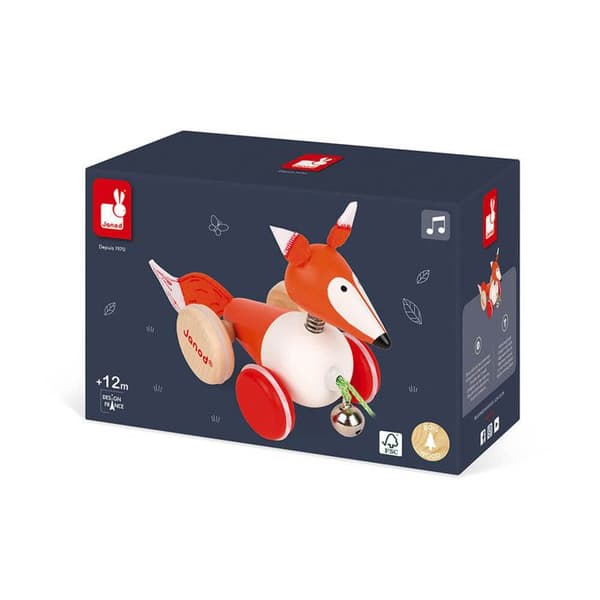Zigolos Fox Walking Toy - JANOD - Trä - Från 12 månader