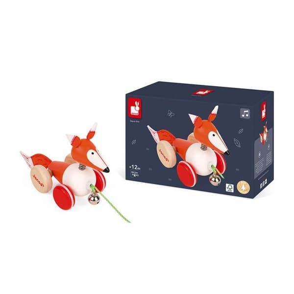 Zigolos Fox Walking Toy - JANOD - Trä - Från 12 månader