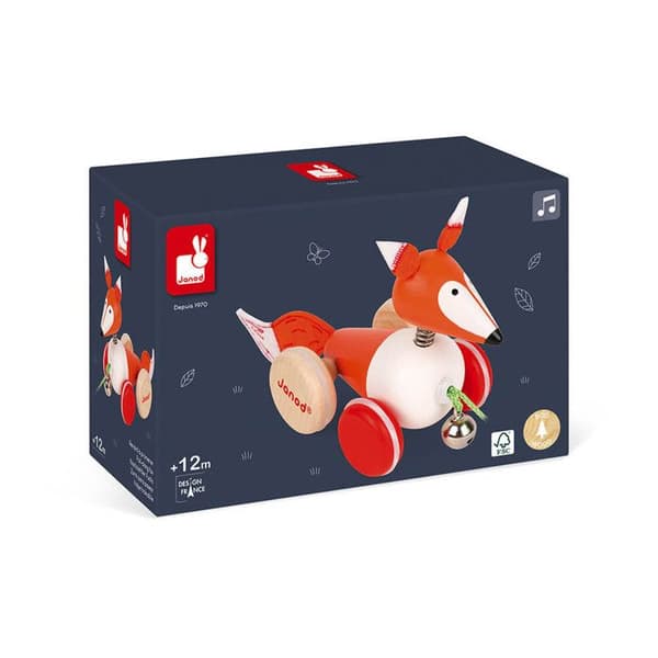 Zigolos Fox Walking Toy - JANOD - Trä - Från 12 månader