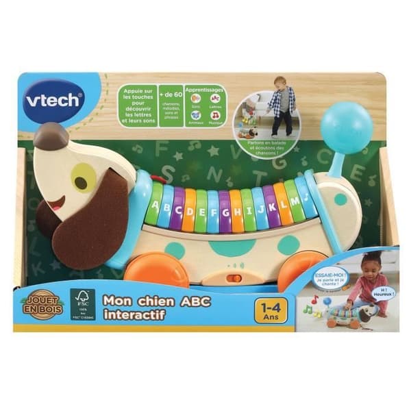 VTECH BABY - Lek Grönt - Min Interaktiva ABC-hund (FSC Träleksak)