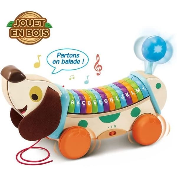 VTECH BABY - Lek Grönt - Min Interaktiva ABC-hund (FSC Träleksak)