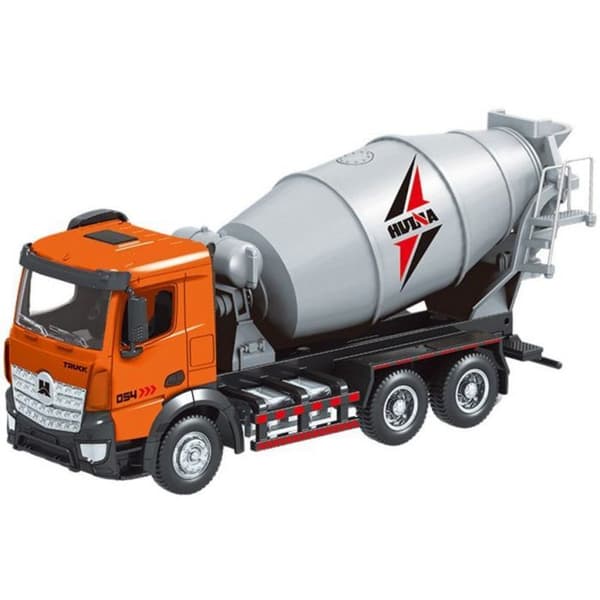 Drag-leksak - Tryck-leksak Leantoys Cementblandare på byggarbetsplats i metall Huina Orange 1:50