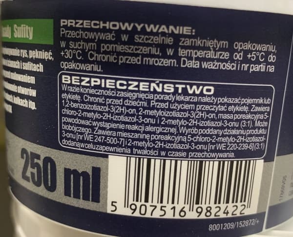 Nopeasti kuivuva korjauskitti 250 ml