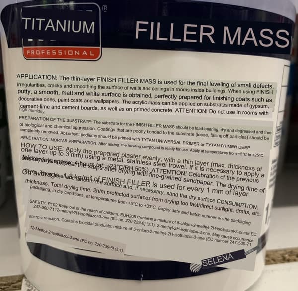 Viimeistely akryylikitti 1,5 kg