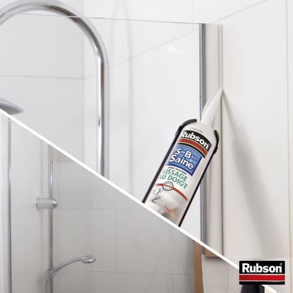 Sanitetsfogmassa - RUBSON - 1469154 - Hälsosamt badrum - Fingerutjämnande - Vit - 280ml