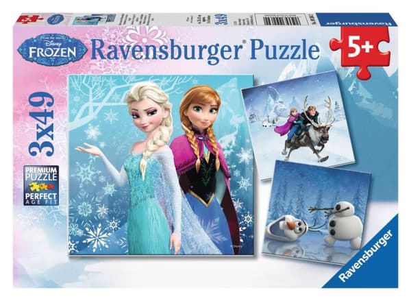 Ravensburger palapeli Disney Frozen: Adventure in Winterland - 3x49 palaa - lasten palapeli