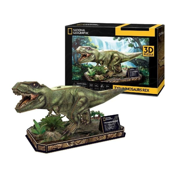 National Geographic trä 3D pussel Tyrannosaurus Rex 52 bitar