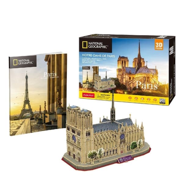 Cubic Fun National Geographic 3D-puslespil Notre-Dame Paris 128 brikker