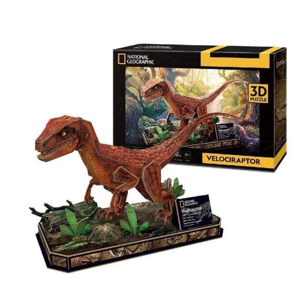 National Geographic træ 3D puslespil Velociraptor 63 stykker