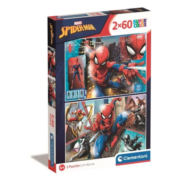 Clementoni Supercolor Puslespil Spiderman 2x60 brikker