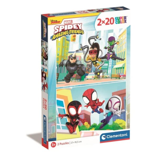 Clementoni Supercolor Puslespil Spidey og hans fantastiske venner 2x20 brikker