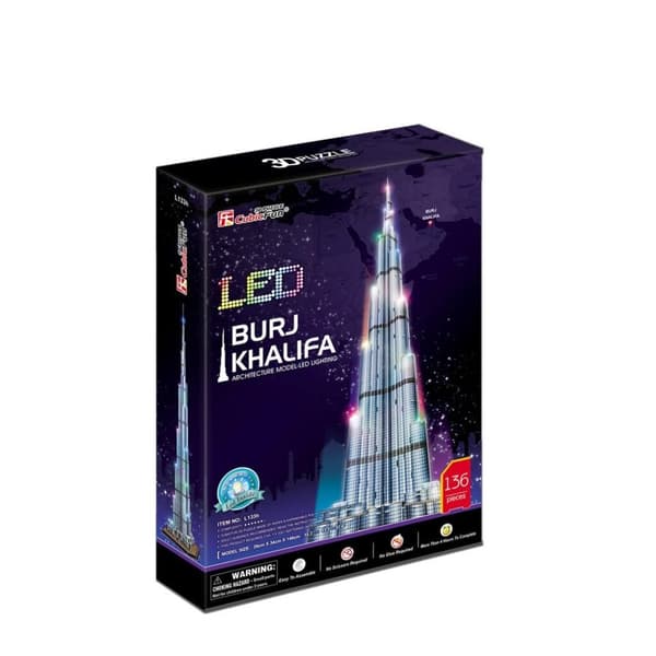 Cubic Fun 3D LED-puslespil Burj Khalifa 136 brikker