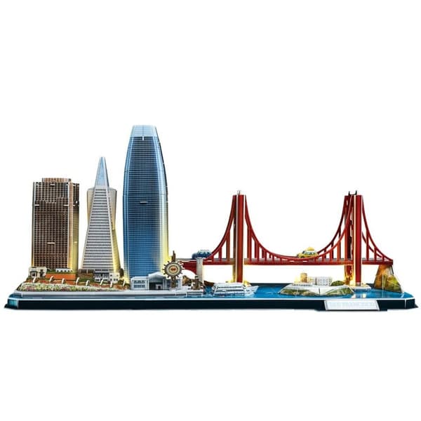 Cubic Fun 3D Puslespil City Line San Francisco + LED-belysning 90 stykker