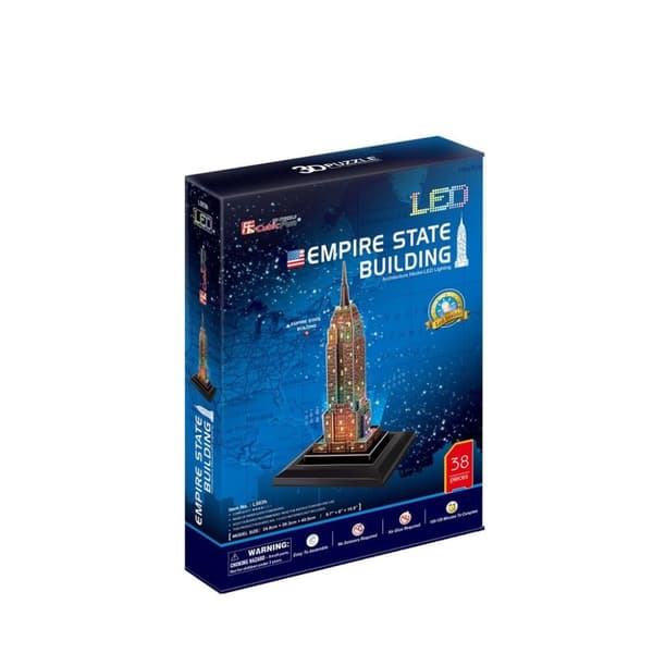 Cubic Fun 3D-puslespil Empire State Building + LED-belysning 58 brikker