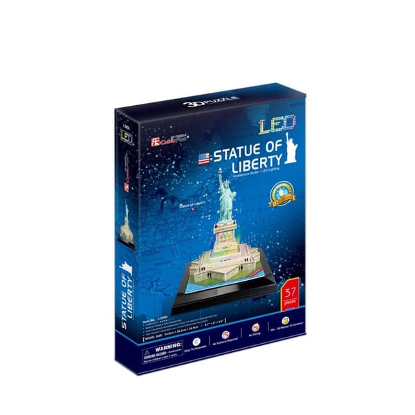 Cubic Fun 3D-puslespil Frihedsgudinden + LED-belysning 37 brikker