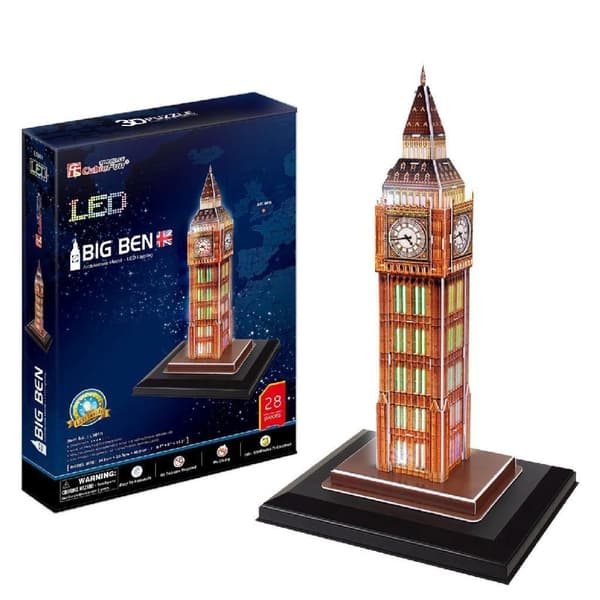 Cubic Fun 3D-puslespil Big Ben + LED-belysning 28 brikker
