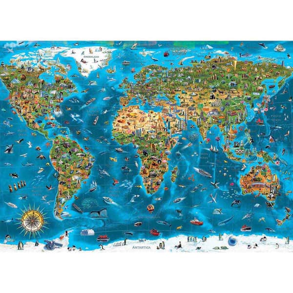 Educa Borras 12000 Maravillas Del Mundo Maravillas Del Mundo Träpussel Blå
