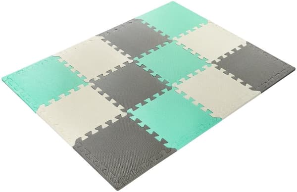 Moby-System vauvamatto palapelirakenteella, 120cm x 90cm x 1,2cm, leikkimatto, iso ryömintämatto, palapelimatto pojalle ja tytölle, koulutusmatto