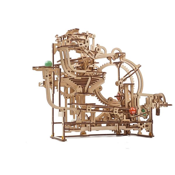 Ugears Marble Run Stepped Hoist Træ Mekanisk Model Gylden