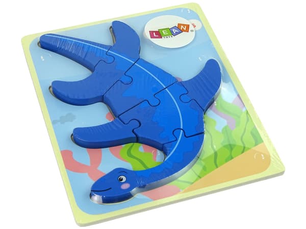 Wooden Puzzle Dinosaur Pterodactyl Pink Pliosaurs Blue