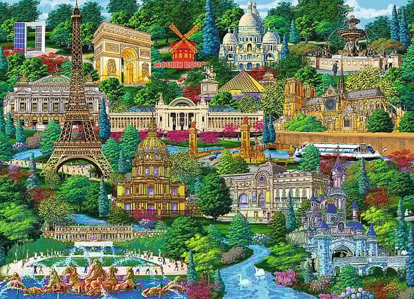 TREFL wooden puzzle Famous places in France 1000 pcs