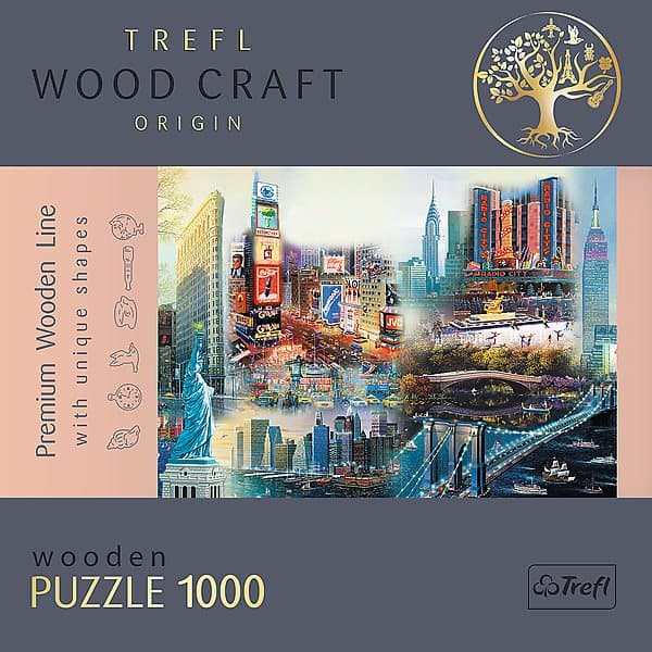 TREFL wooden puzzle New York collage 1000 pcs