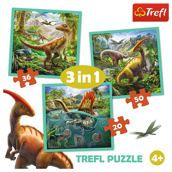 TREFL Puzzle Dinosaurs 3 in 1 set