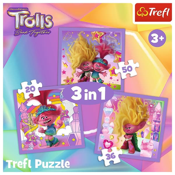 TREFL TROLLS Puzzle 3 in 1 set Trolls 3