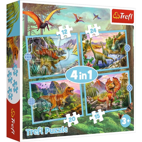 TREFL Puzzle Dinosaurs 4 in 1 set 12 15 20 24 pcs