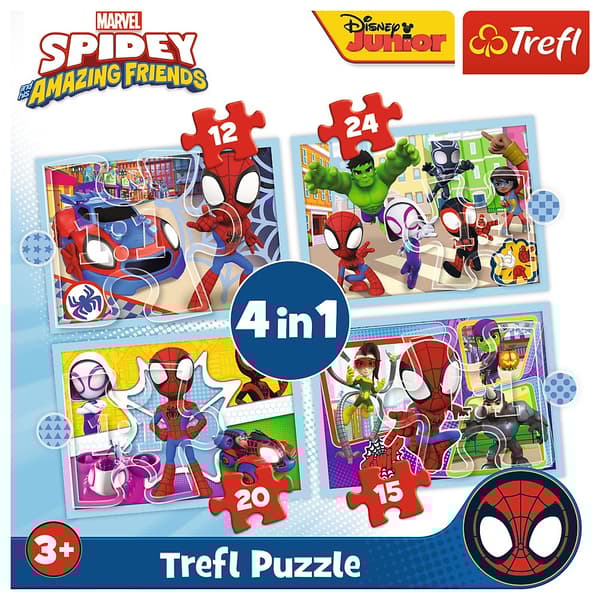 Puzzle - "4in1 (12, 15, 20, 24)" - Ekipa Spiday"a 34611