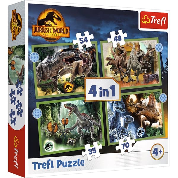 Puzzle - 4in1 - Dangerous dinosaurs - Universal Jurassic World Trefl 34607