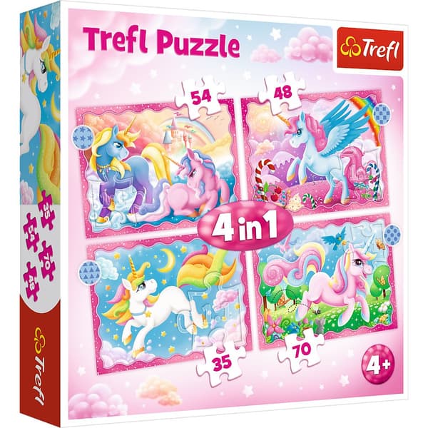 TREFL Puzzle 4 in 1 set Unicorns