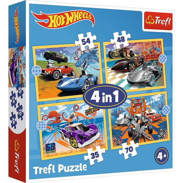 TREFL HOT WHEELS Puzzle 4 in 1 set