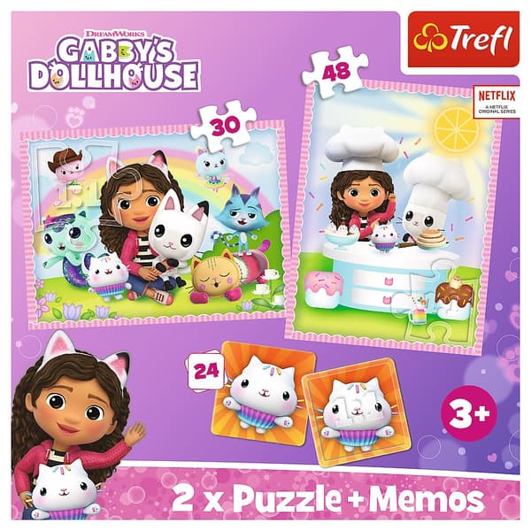 TREFL GABBY´S DOLLHOUSE Puzzle set with memo cards