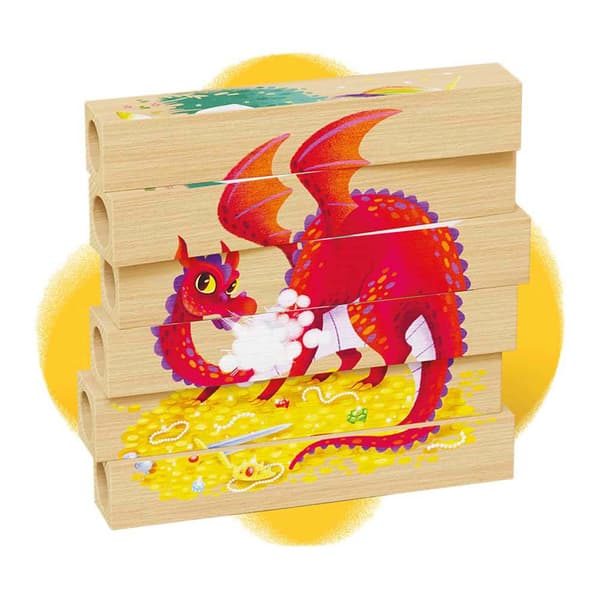Quercetti Fire Spil Bio Fantastic Animals Puzzle Gylden